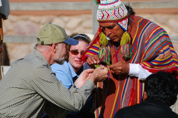 Coca leaf reading shaman