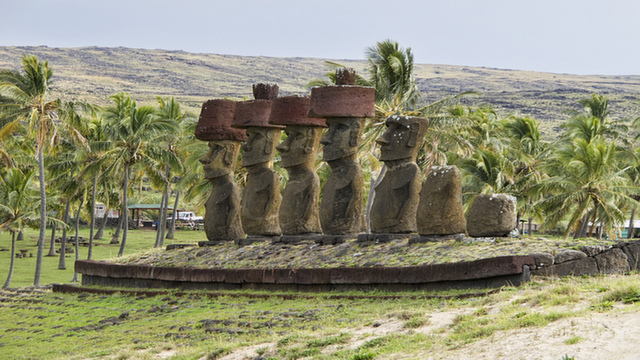 Anakena Beach Moai Statues