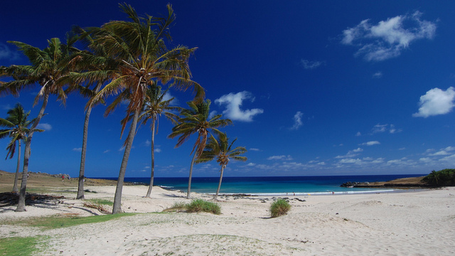 Easter Island's beautiful Anakena Beach