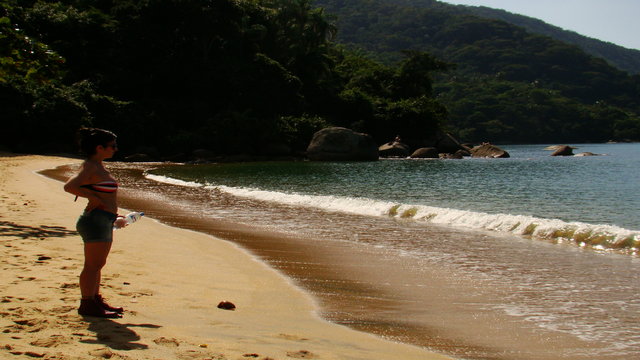 Montse enjoying the beaches of Ilha Grande