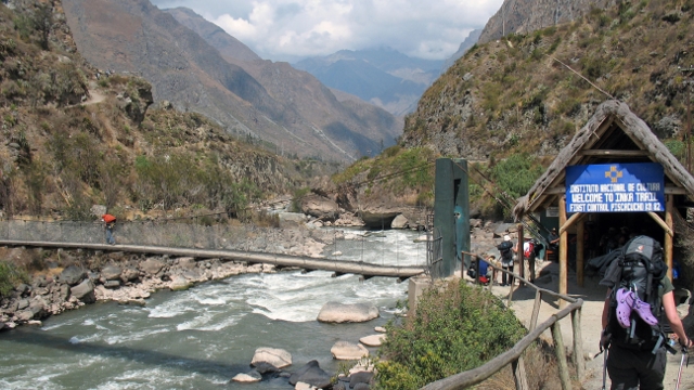 At the start of the Inca Trail