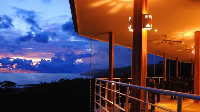 Enjoy the sunset from the Papaya Lounge Restaurant