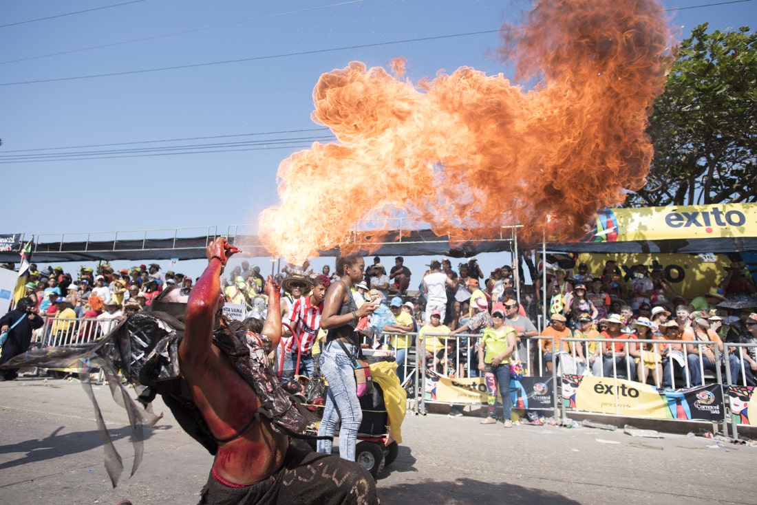 Fire breathers during the many parades are always a crowd favorite. RewritingtheMap/Emanuel Echeverri