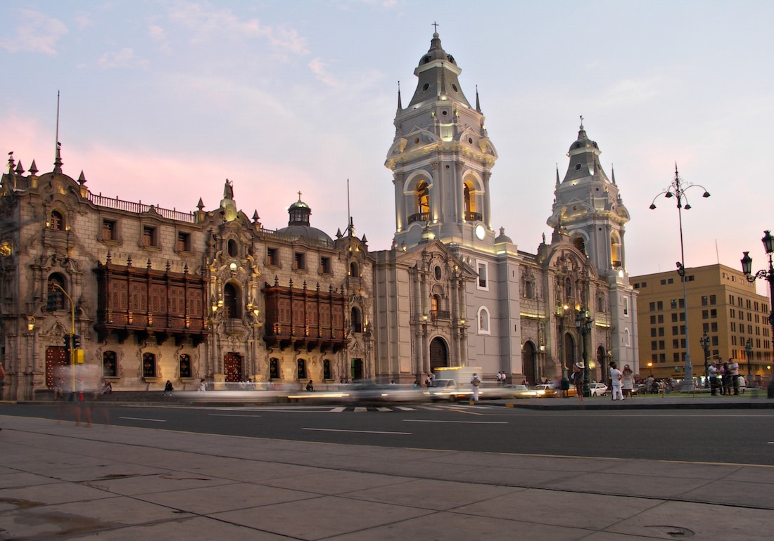 Dazzling Lima Peru at sunset.