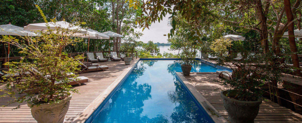 Pool at Anavilhanas jungle lodge in Amazon Brazil