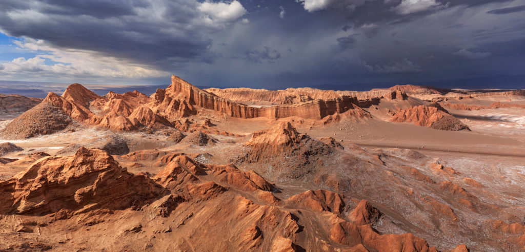 Desert with cloudy skys